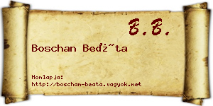 Boschan Beáta névjegykártya